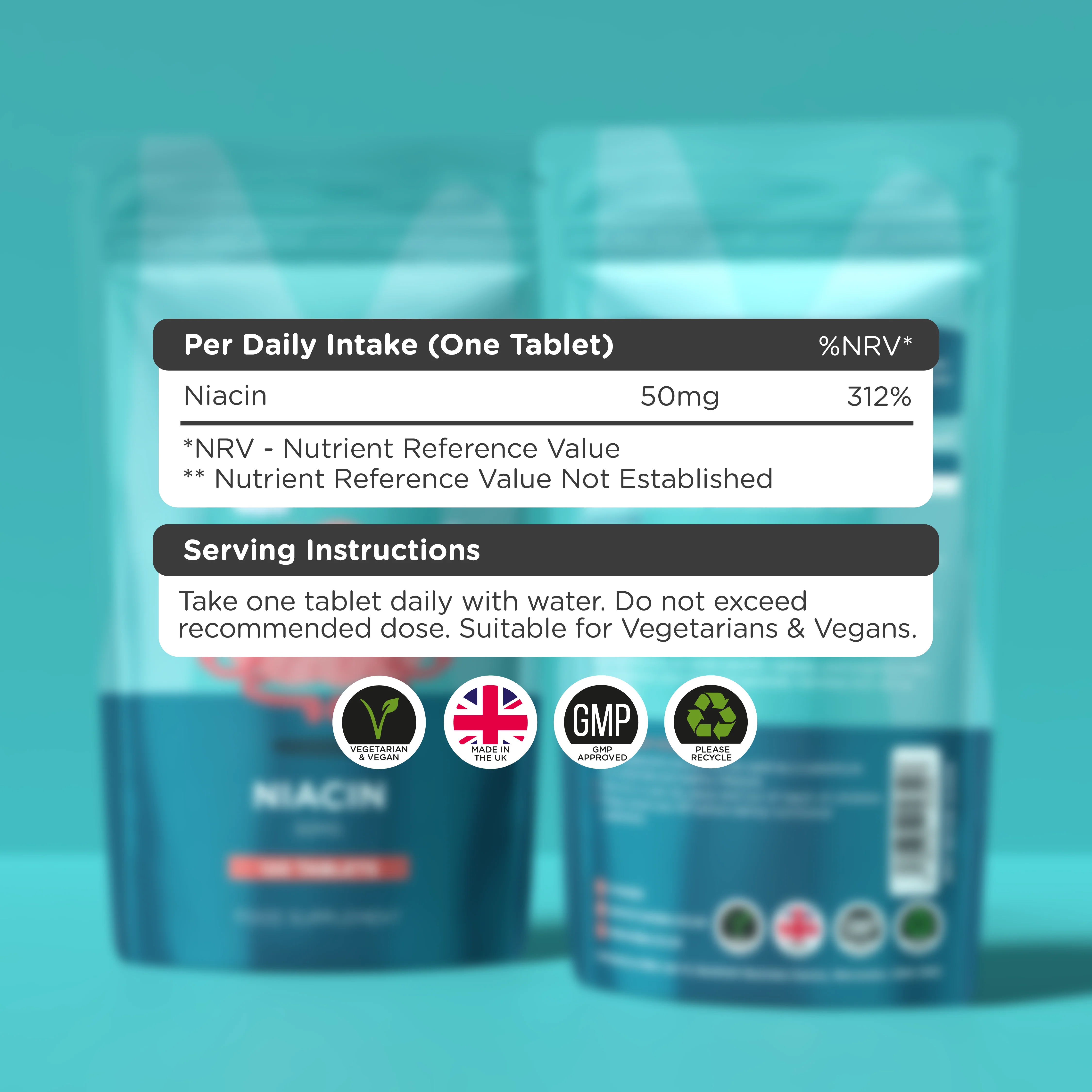 Niacin 50mg - Flush Formula - Image 4